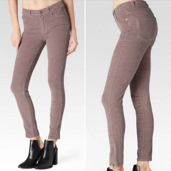 PAIGE | Faded Mauve Corduroy Hoxton Skinny Jeans - Picture 6 of 6
